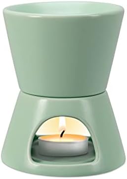 Brookstone 2-in-1 Fire Light Ceramic Firectire ו- Wax Wax יותר | מפזר ארומתרפי קרמי עם שמן אתרי ושישה נרות אורות תה | ניחוח חדר מושלם